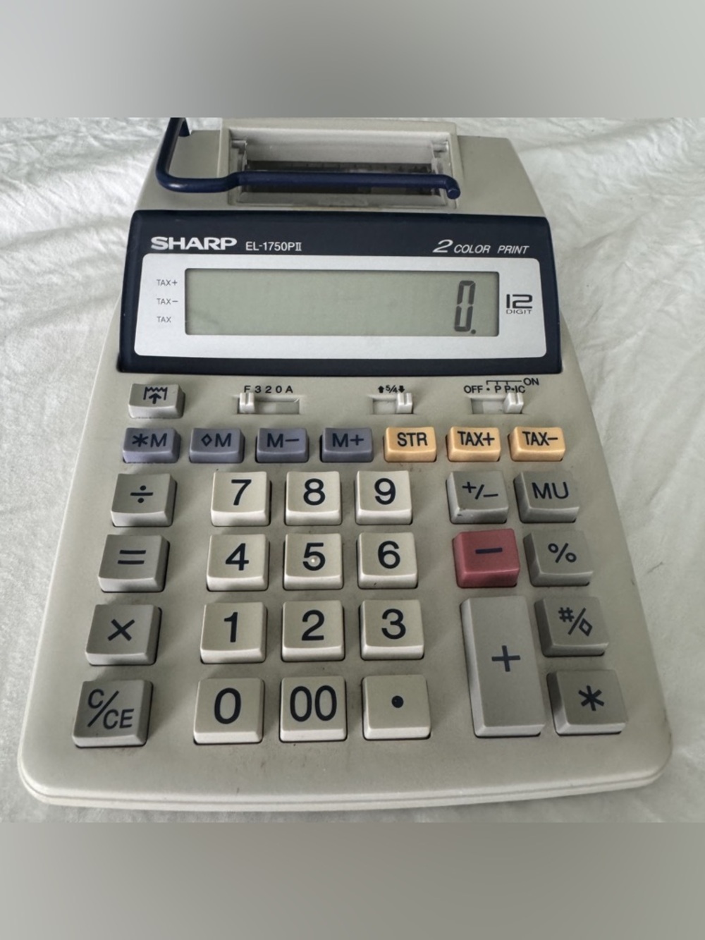 SHARP EL-1750PII Beige‎ 12-Digit Printing Calculator